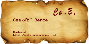 Csekő Bence névjegykártya
